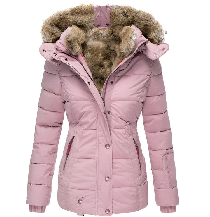 Dianne I Puffer Jacket with Hood and Slim Fit Design