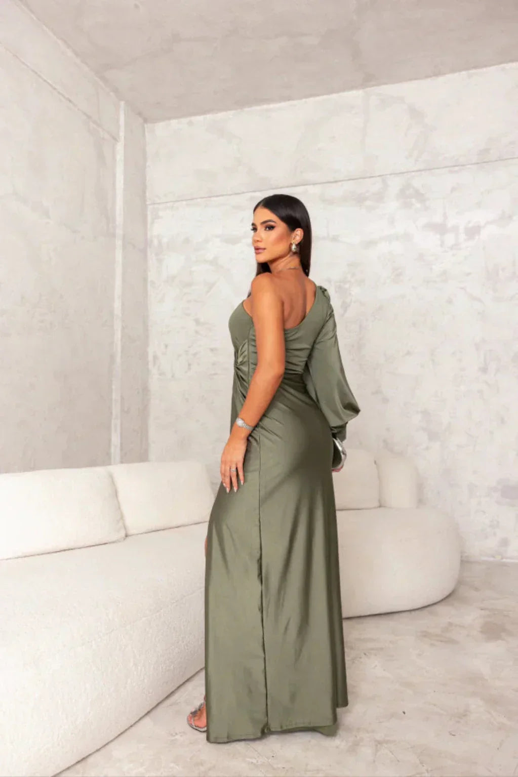 Camila | One-shoulder satin dress