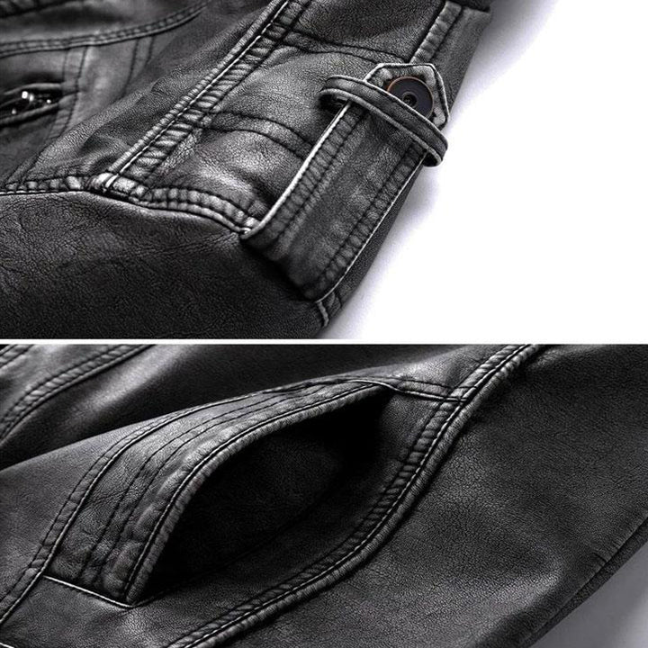 Brad | Collared Leather Jacket