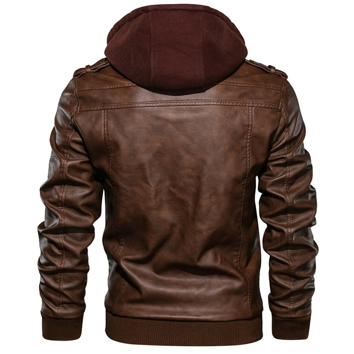 Sal | Hooded Leather Jacket