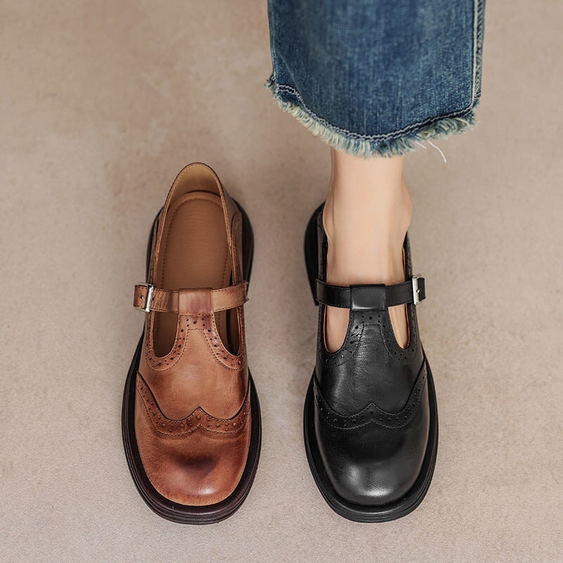 Zoe | Leather Mary Janes