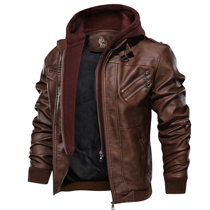 Sal | Hooded Leather Jacket