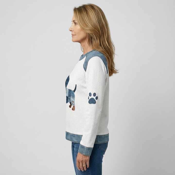 Nala | Charming Dachshund with Denim Patchwork