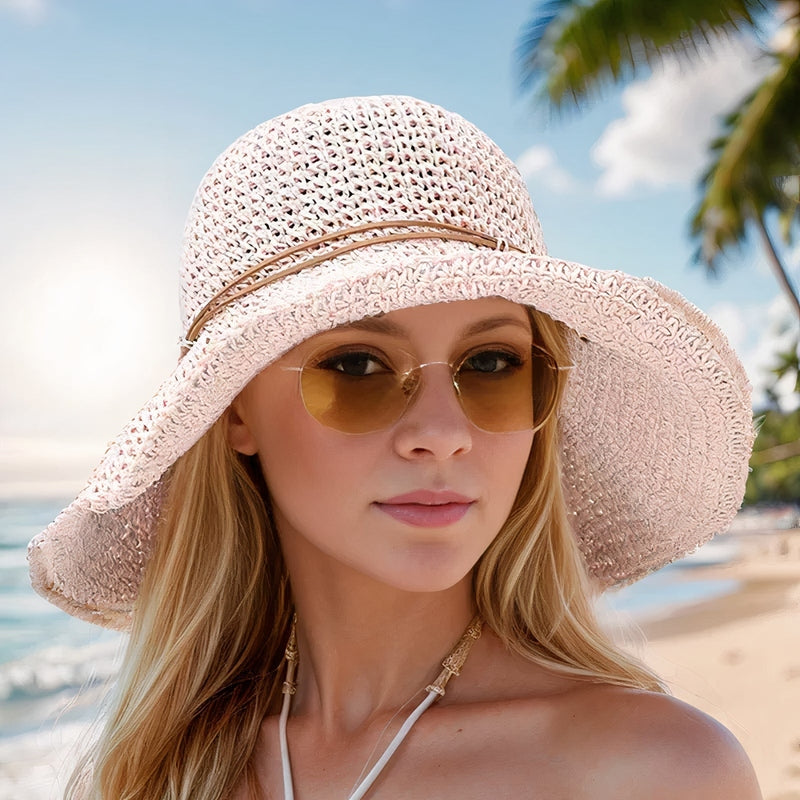 Britney | Wide Brim Woven Straw Sun Hat